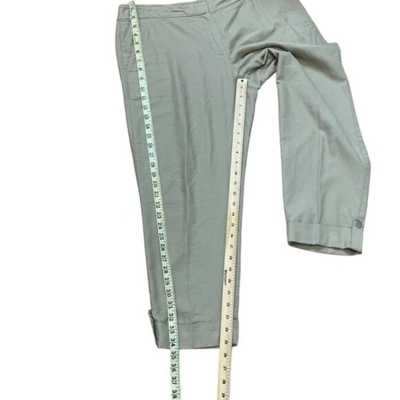 Eileen Fisher beige tan cotton capris casual pants size M - Picture 10 of 11